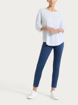 Pantalone capri con spacchetti in Satin Power Blu Donna - Ragno