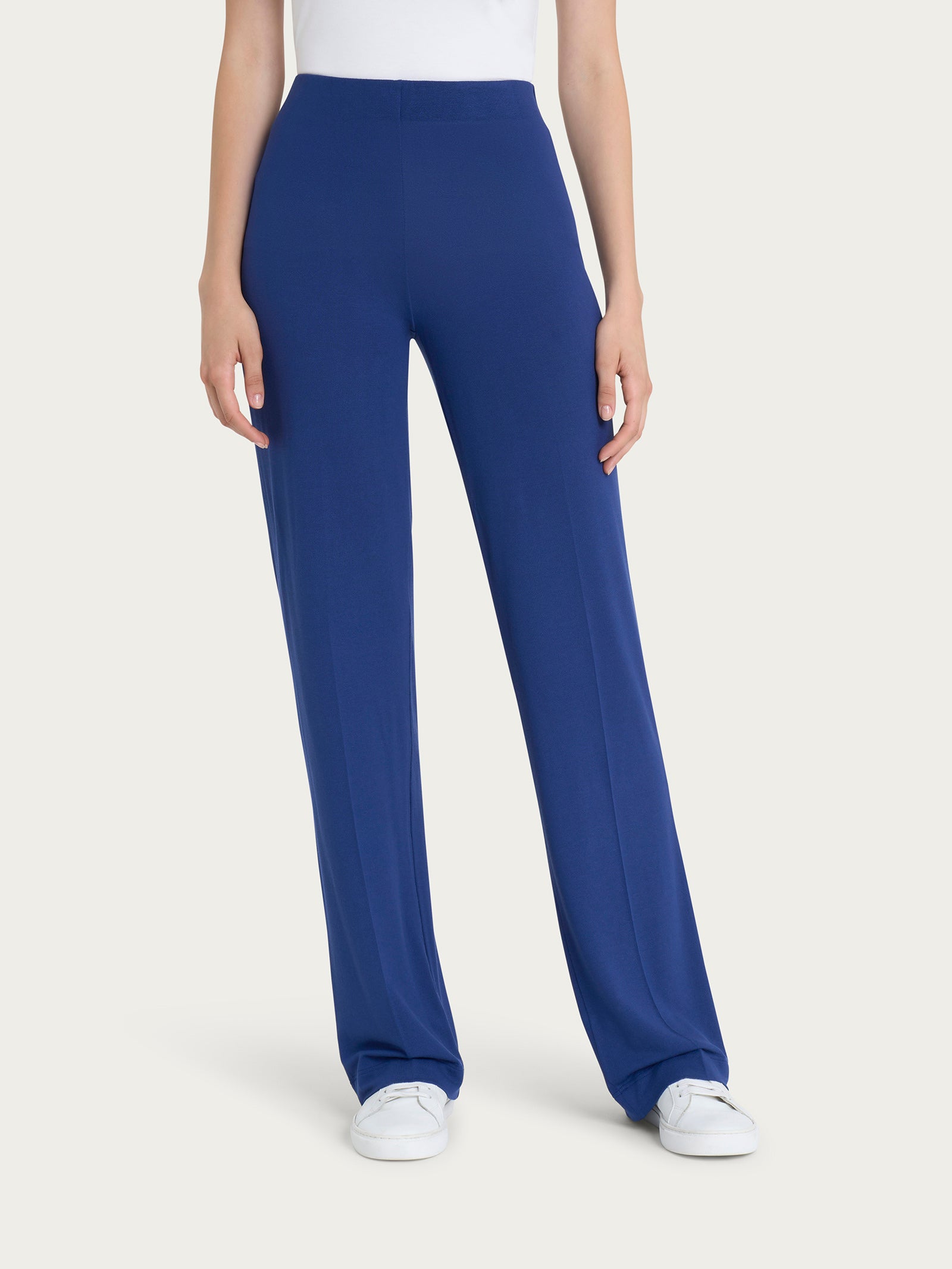 Pantalone ampio in jersey di viscosa crêpe Blu Donna - Ragno