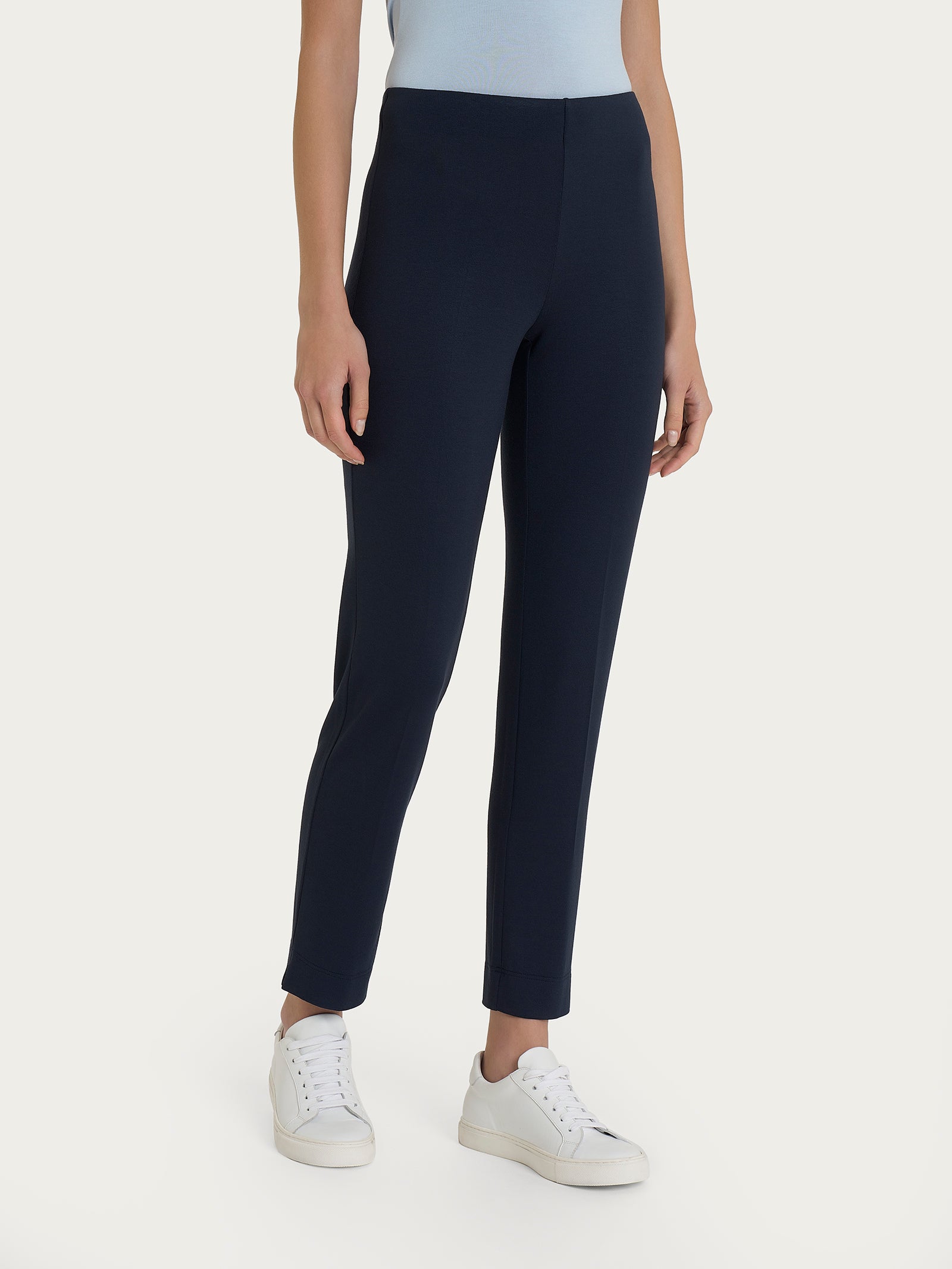 Pantalone capri con spacchetti in jersey di viscosa crêpe Blu Donna - Ragno