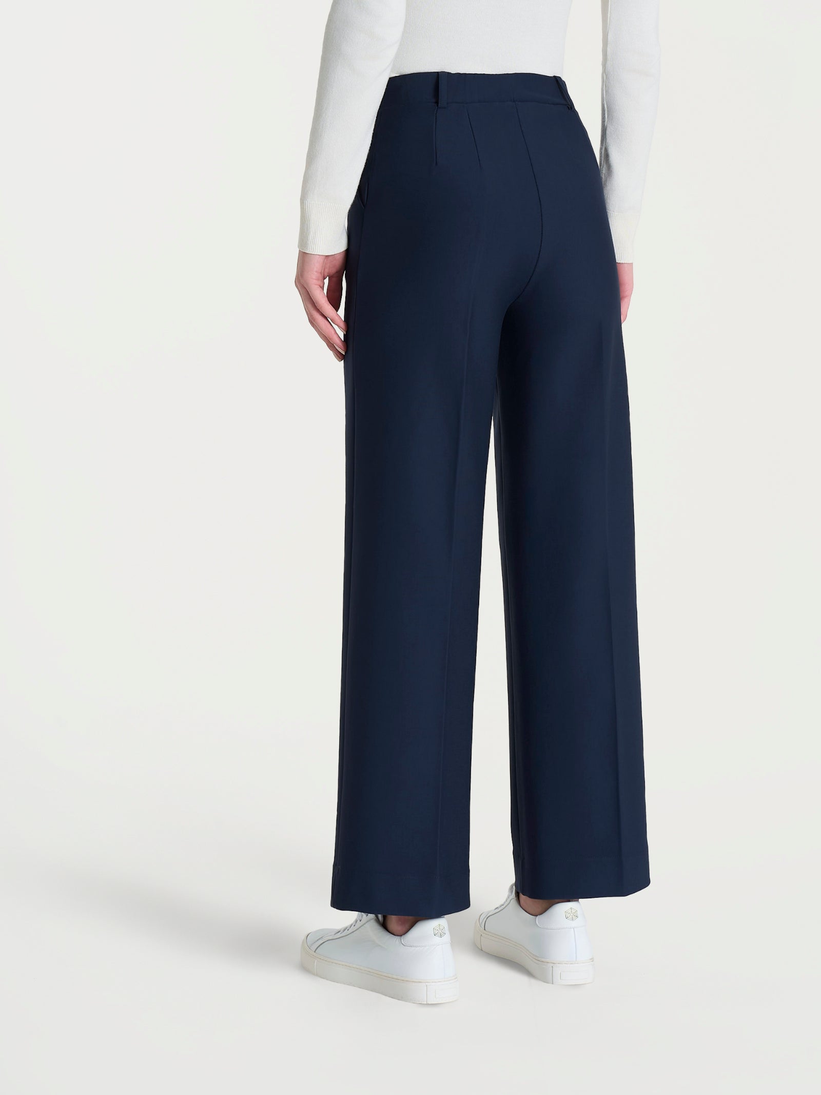 Pantalone ampio alla caviglia in Compact Blu Donna - Ragno