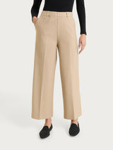 Women's Cropped Wide Pants in Compact Gray - Ragno