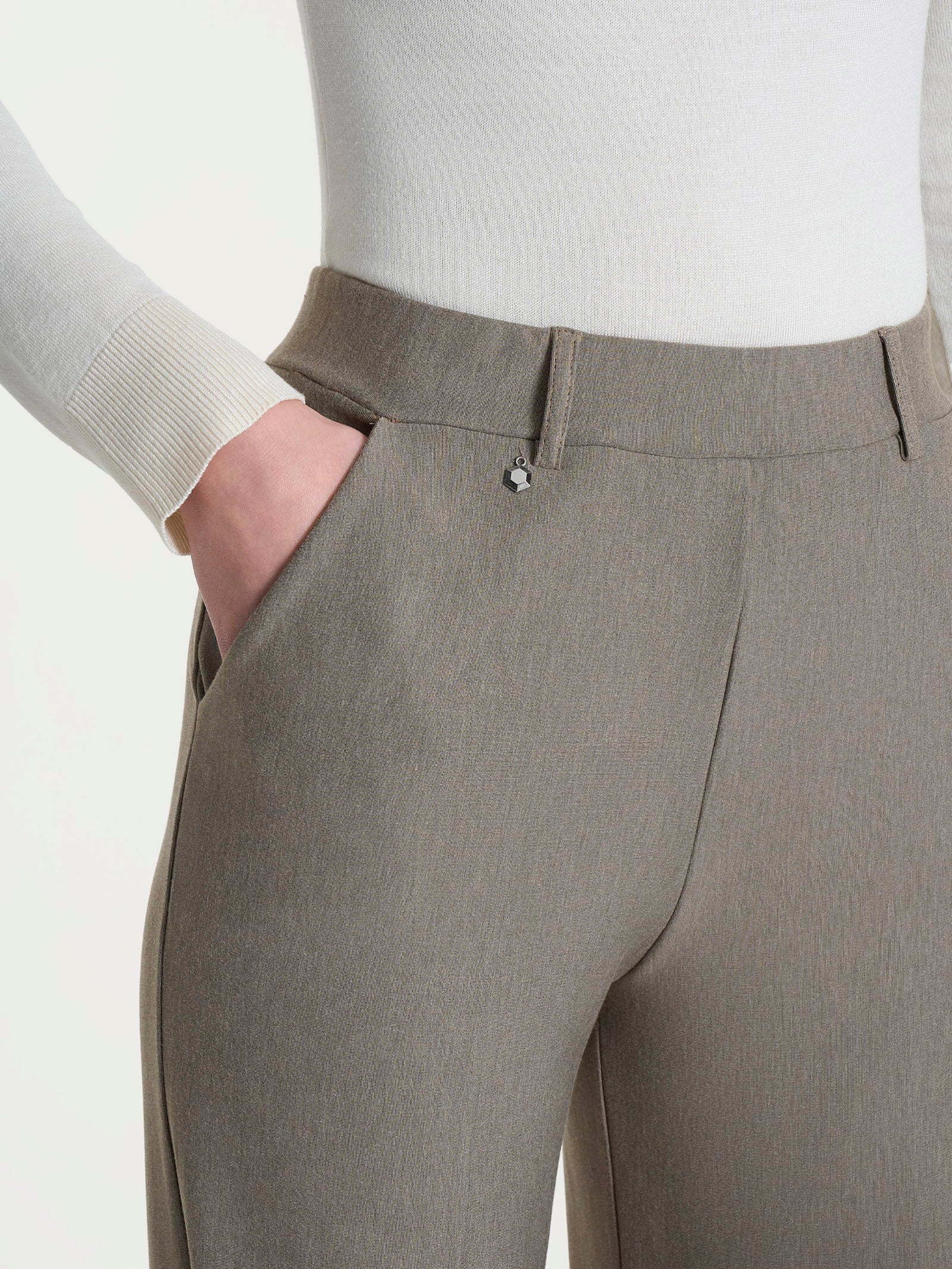 Pantalone ampio alla caviglia in Compact Grigi Donna - Ragno