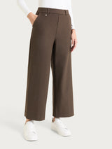 Weite, knöchellange Hose aus Compact in Braun für Damen – Ragno