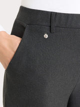 Women's cropped wide pants in Compact Nero - Ragno