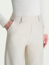Pantalone ampio alla caviglia in Compact Bianchi Donna - Ragno