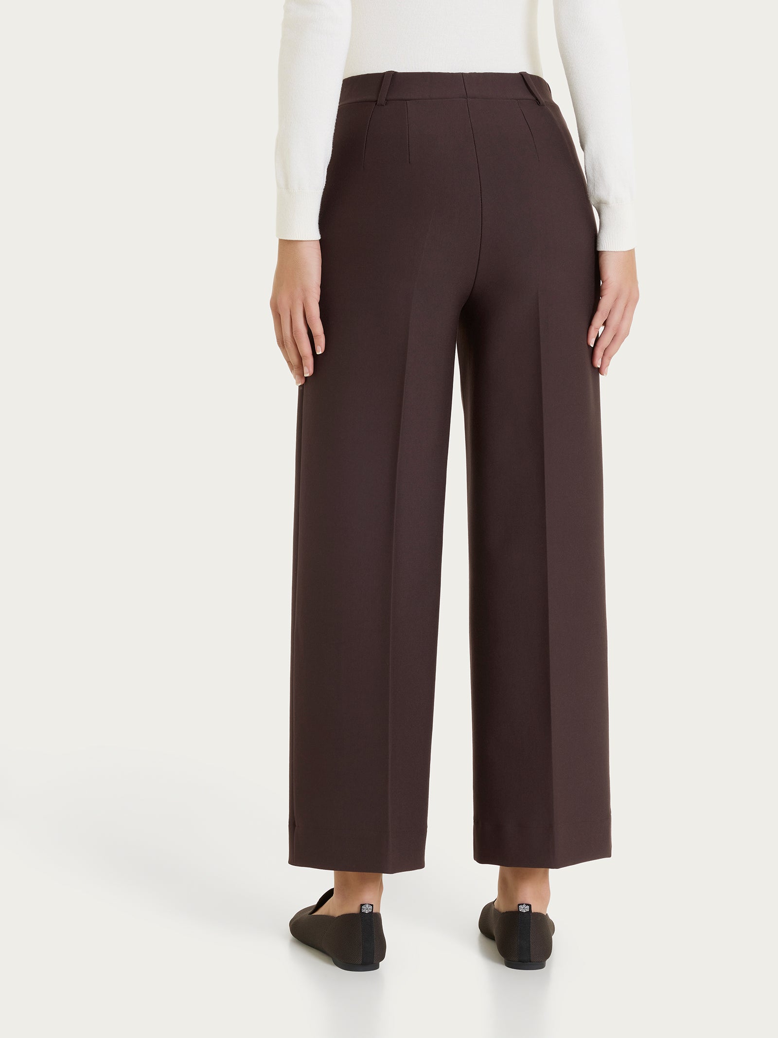 Pantalone ampio alla caviglia in Compact Marroni Donna - Ragno