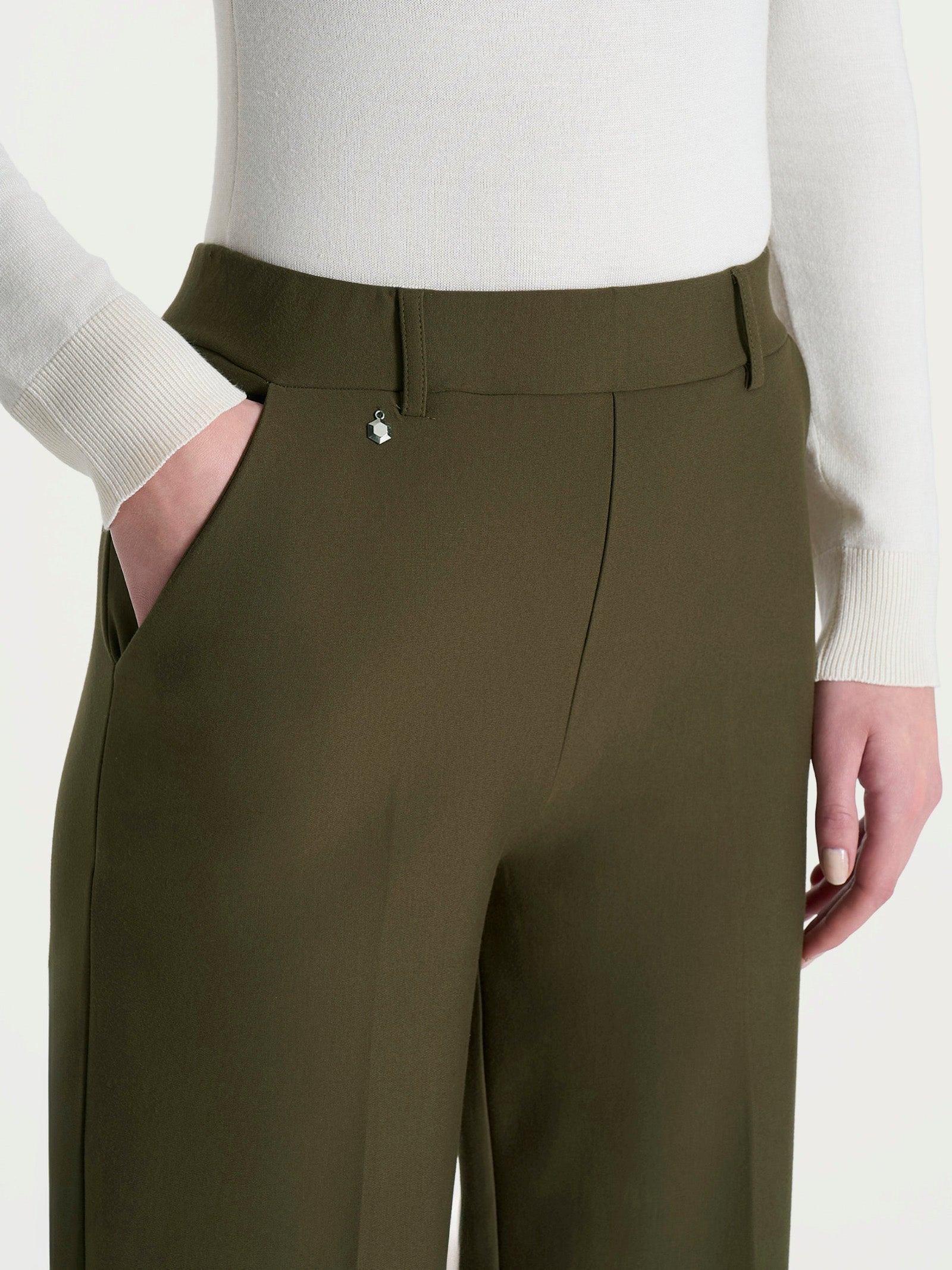 Pantalone ampio alla caviglia in Compact Verdi Donna - Ragno