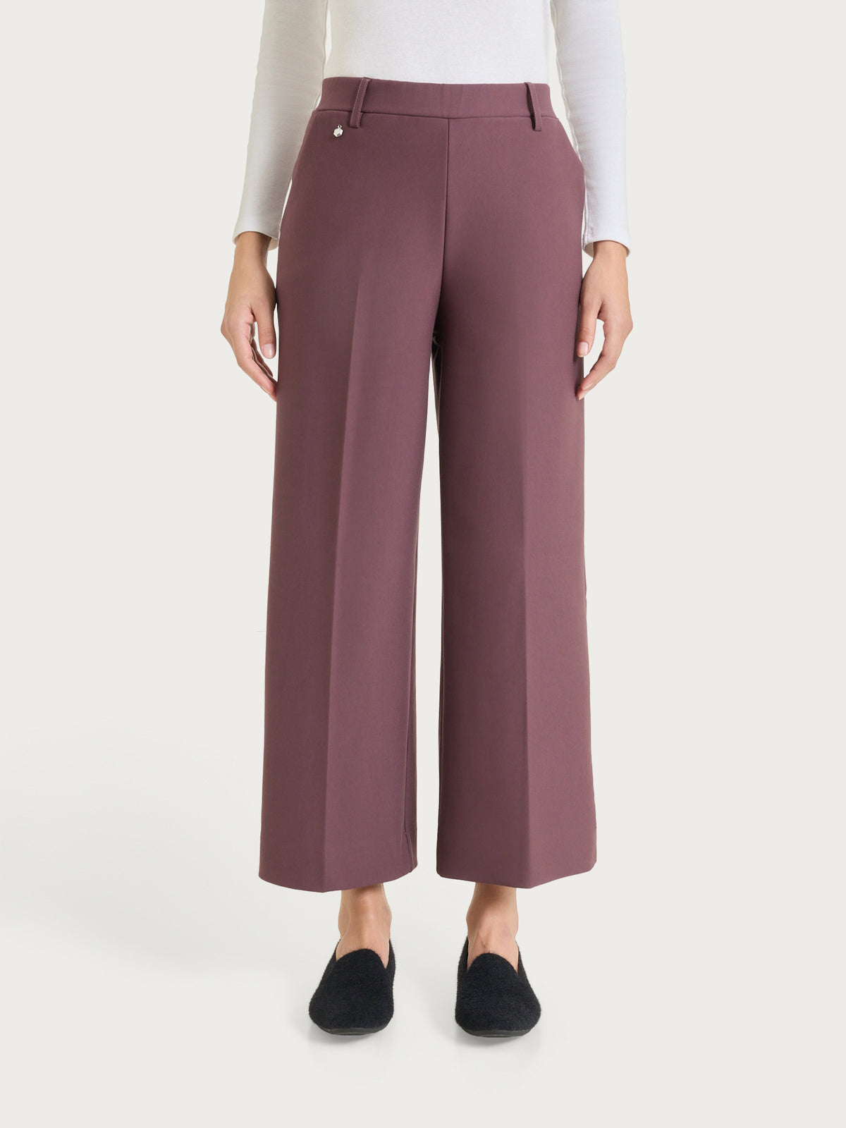 Pantalone ampio alla caviglia in Compact Viola Donna - Ragno