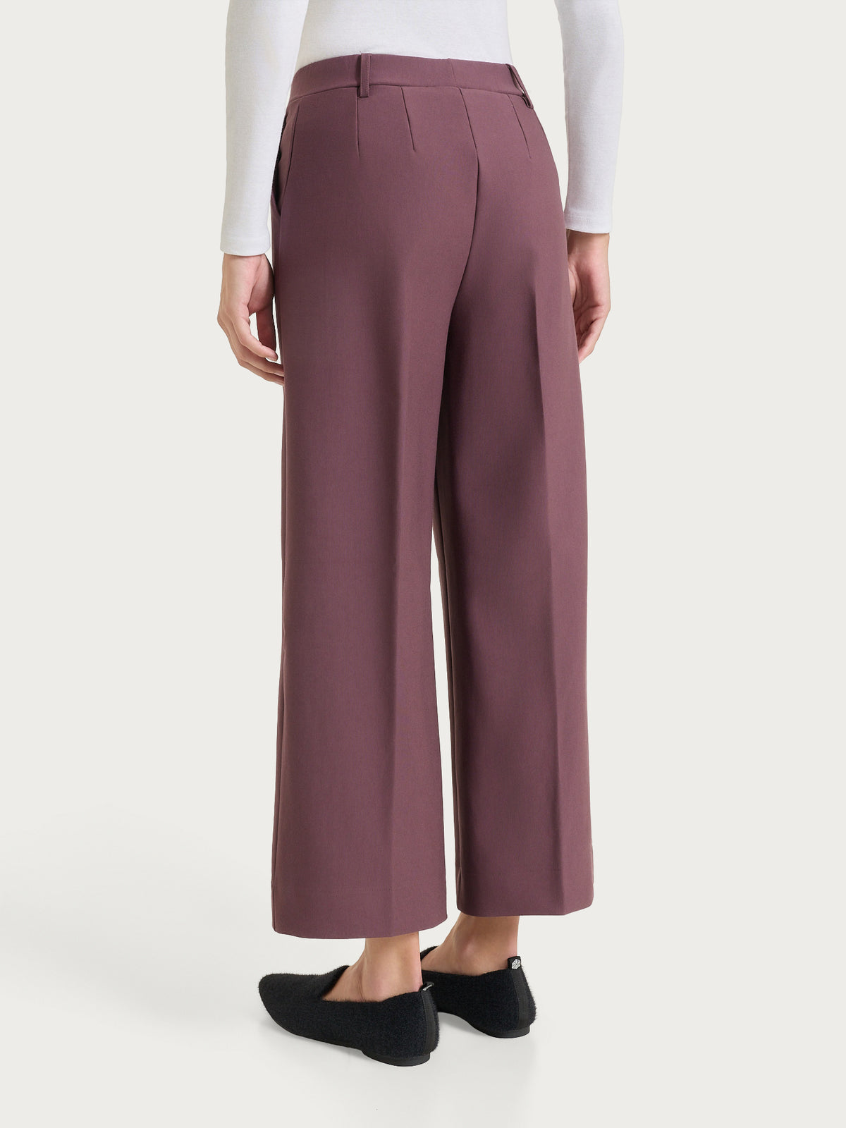 Pantalone ampio alla caviglia in Compact Viola Donna - Ragno