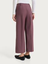 Pantalone ampio alla caviglia in Compact Viola Donna - Ragno