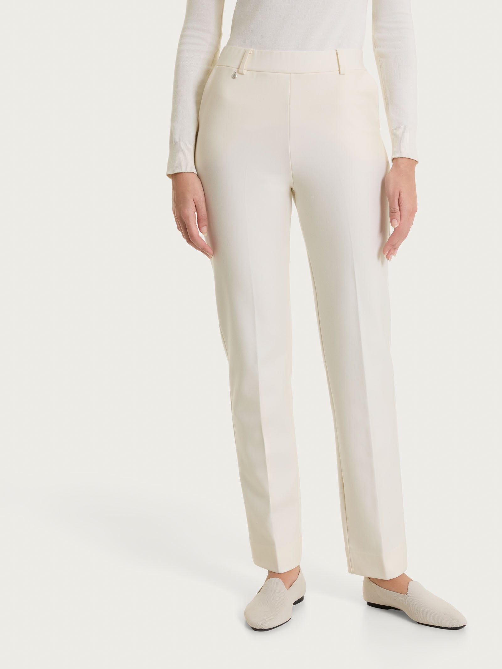 Pantalone dritto con tasche in Compact Bianchi Donna - Ragno
