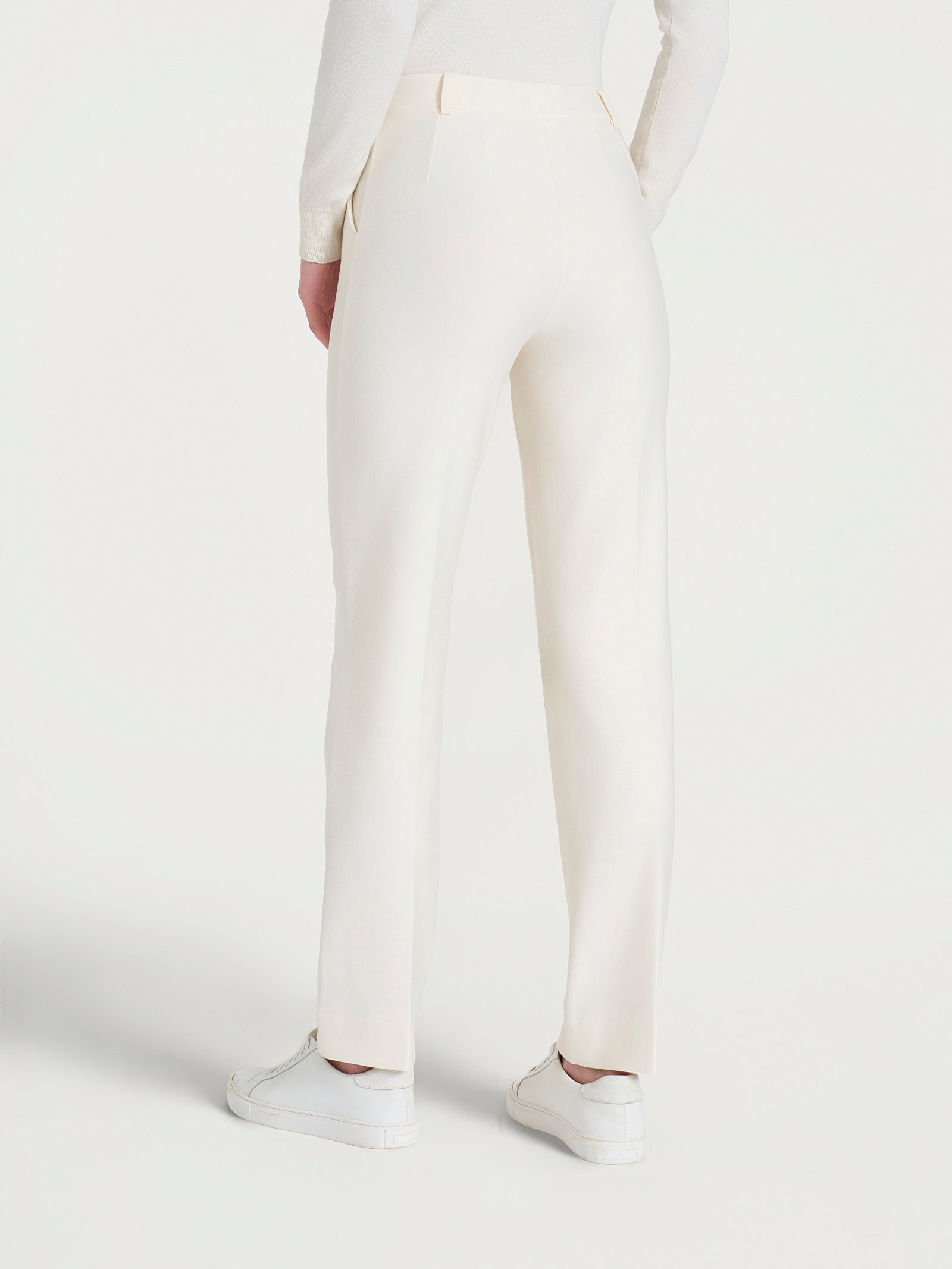 Pantalone dritto con tasche in Compact Bianchi Donna - Ragno