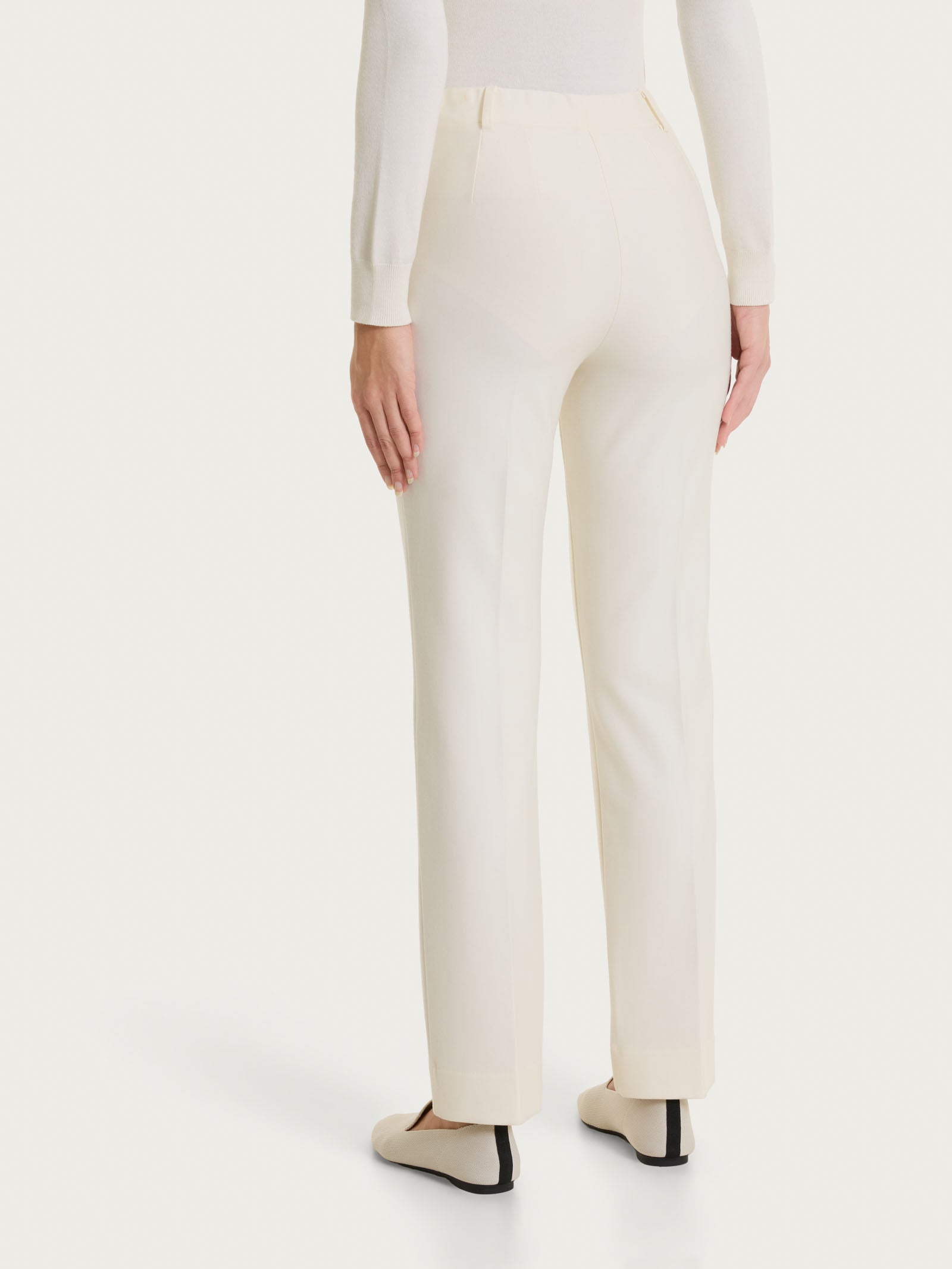 Pantalone dritto con tasche in Compact Bianchi Donna - Ragno