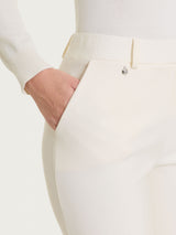 Pantalone dritto con tasche in Compact Bianchi Donna - Ragno
