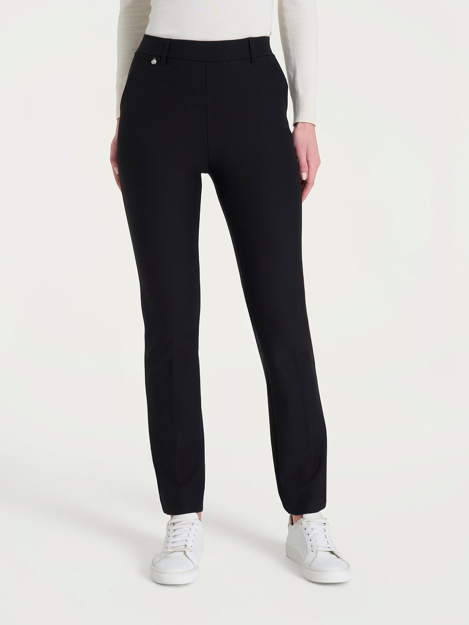 Pantalone dritto con tasche in Compact Neri Donna - Ragno