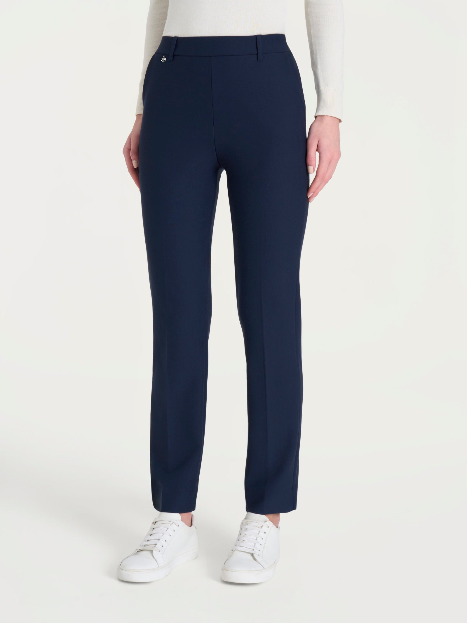 Pantalone dritto con tasche in Compact Blu Donna - Ragno