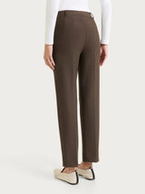 Pantalone dritto con tasche in Compact Marroni Donna - Ragno