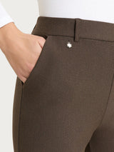 Pantalone dritto con tasche in Compact Marroni Donna - Ragno