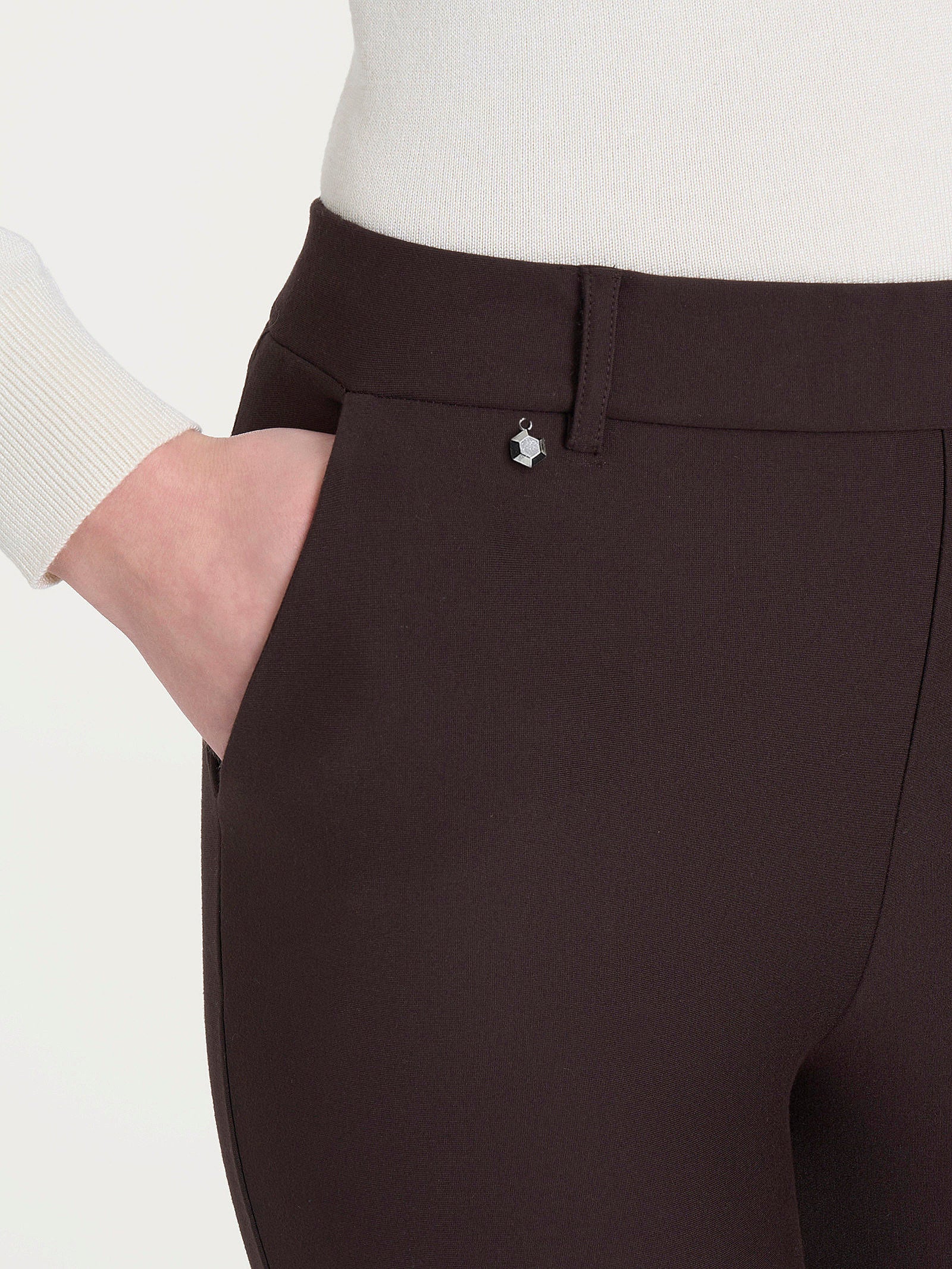 Pantalone dritto con tasche in Compact Marroni Donna - Ragno