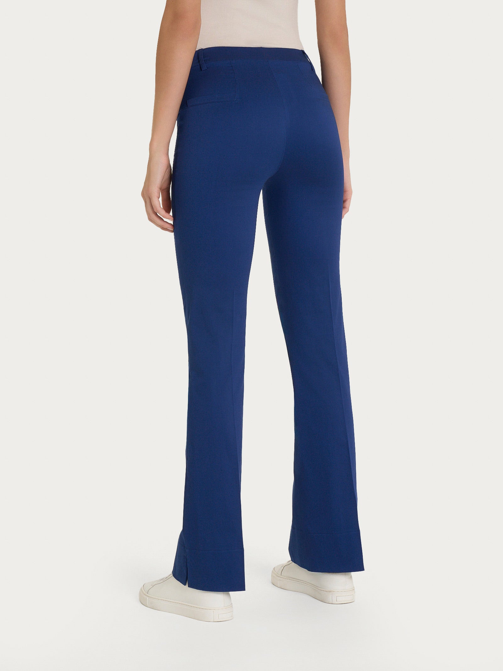 Pantalone flare con spacchetti in Satin Power Blu Donna - Ragno