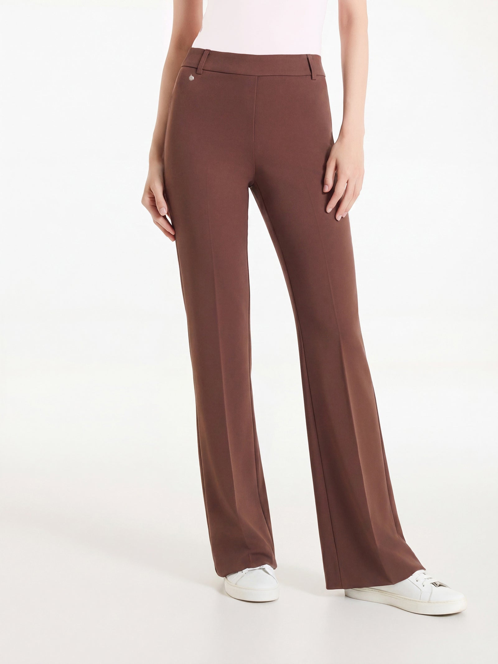 Pantalone flare con spacchetti in Satin Power Marroni Donna - Ragno