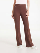 Pantalone flare con spacchetti in Satin Power Marroni Donna - Ragno