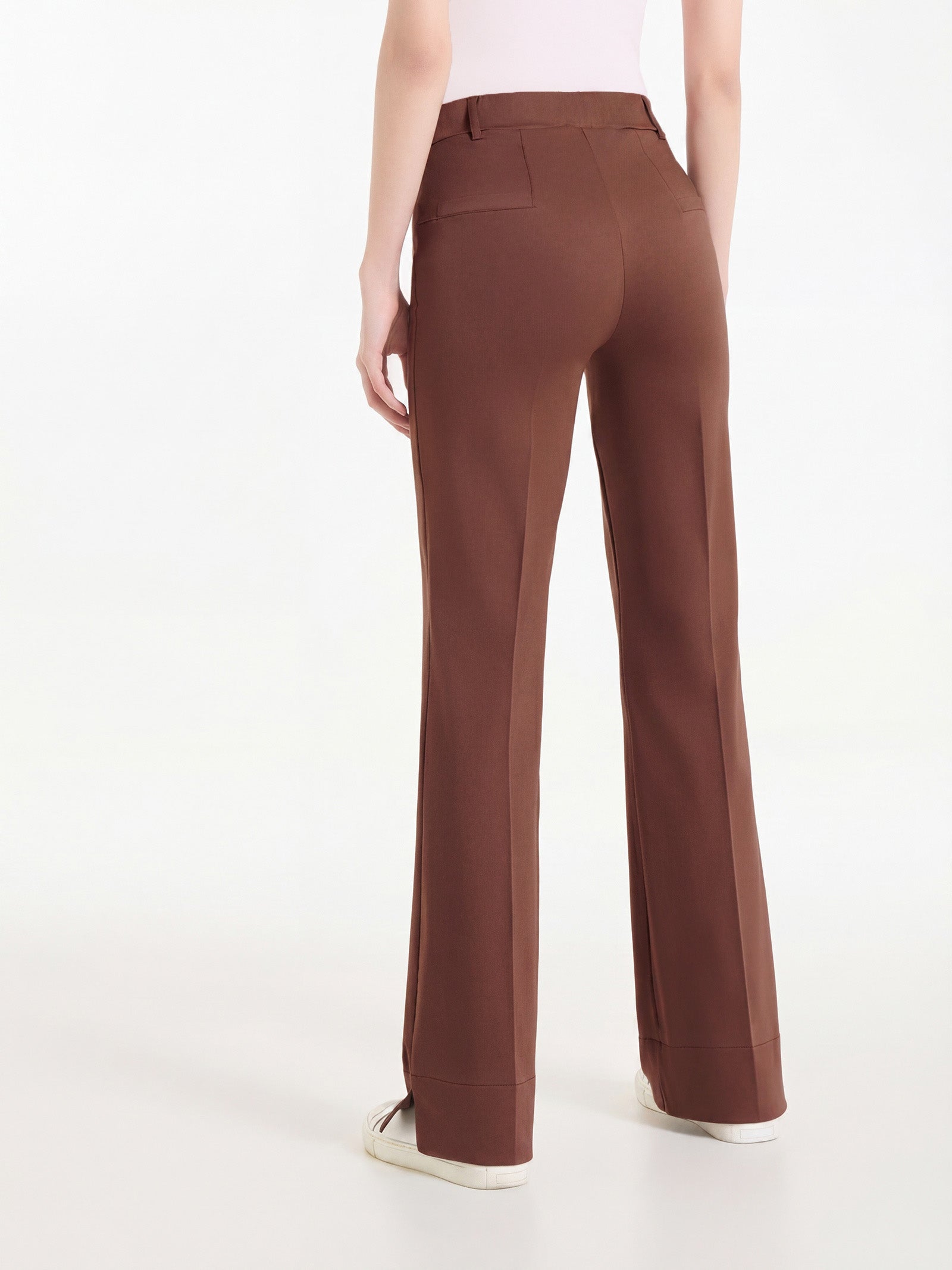 Pantalone flare con spacchetti in Satin Power Marroni Donna - Ragno