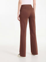 Pantalone flare con spacchetti in Satin Power Marroni Donna - Ragno