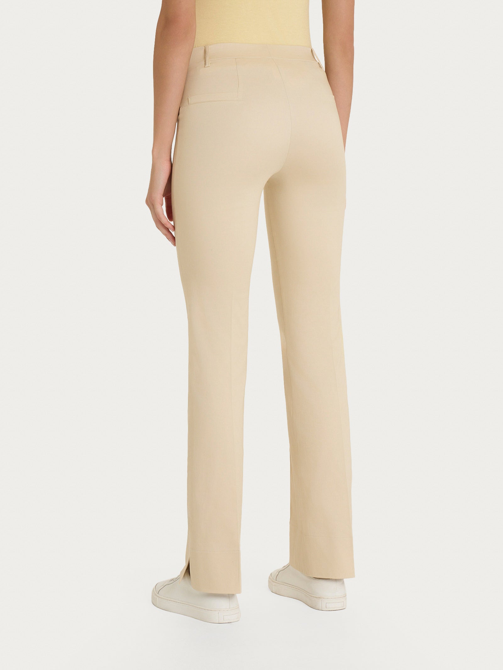 L'Or center slit pants（olive brown） PT30_TK24-BLACK-FRONT-