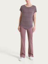 Pantalone flare con spacchetti in Satin Power Viola Donna - Ragno