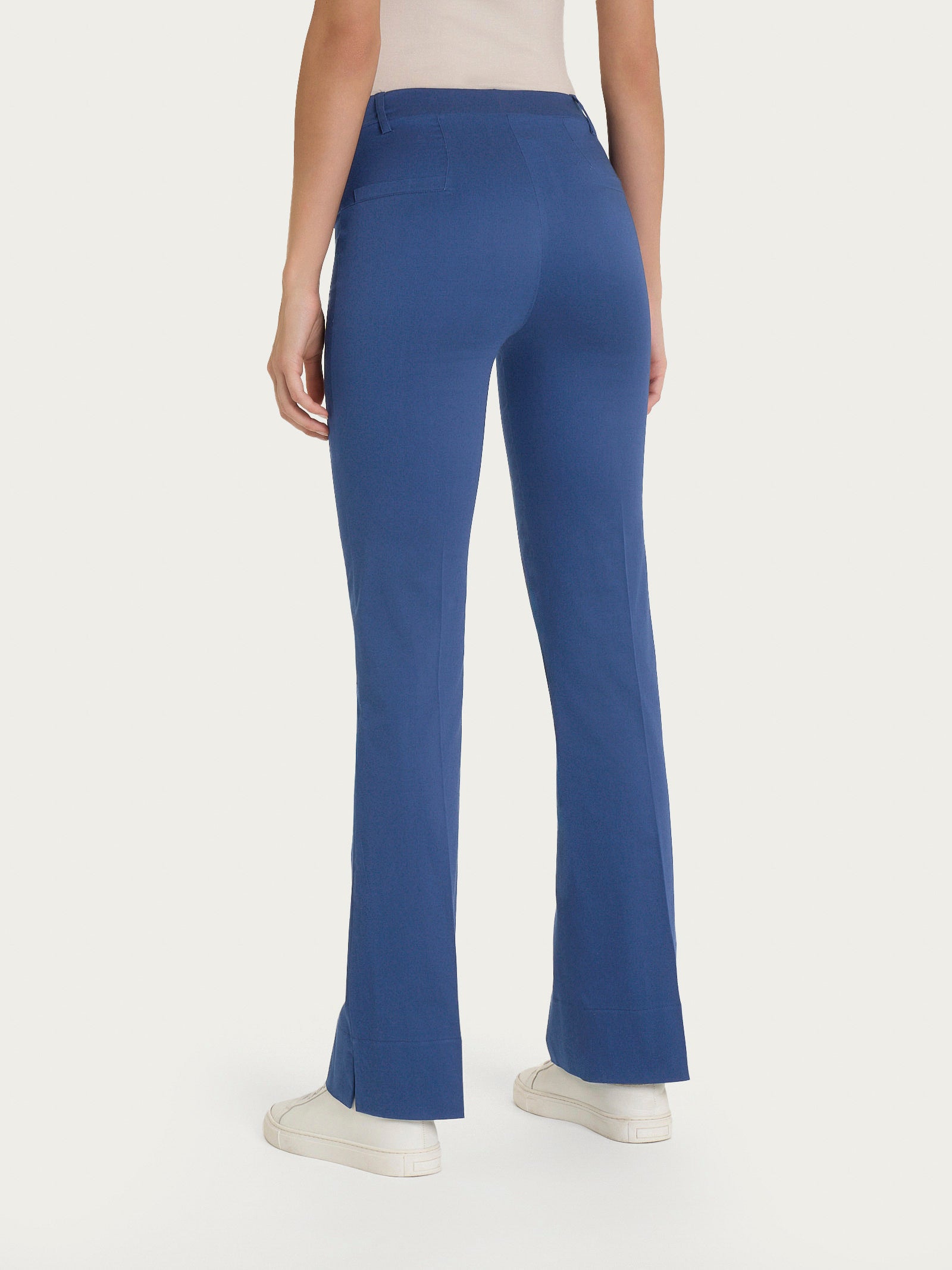 Pantalone flare con spacchetti in Satin Power Blu Donna - Ragno