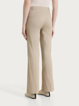 Pantalone flare con spacchetti in Satin Power Marroni Donna - Ragno