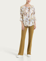 Pantalone flare con spacchetti in Satin Power Verdi Donna - Ragno