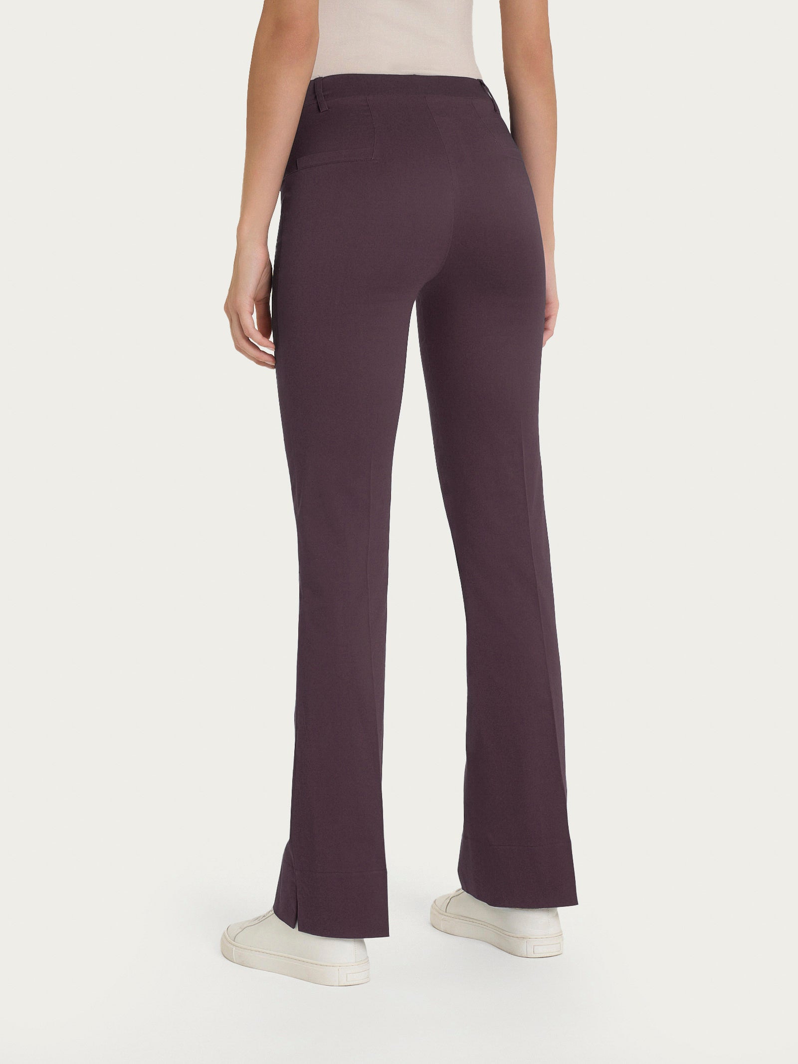 Flare pants with slits in Purple Power Satin Women's - Ragno