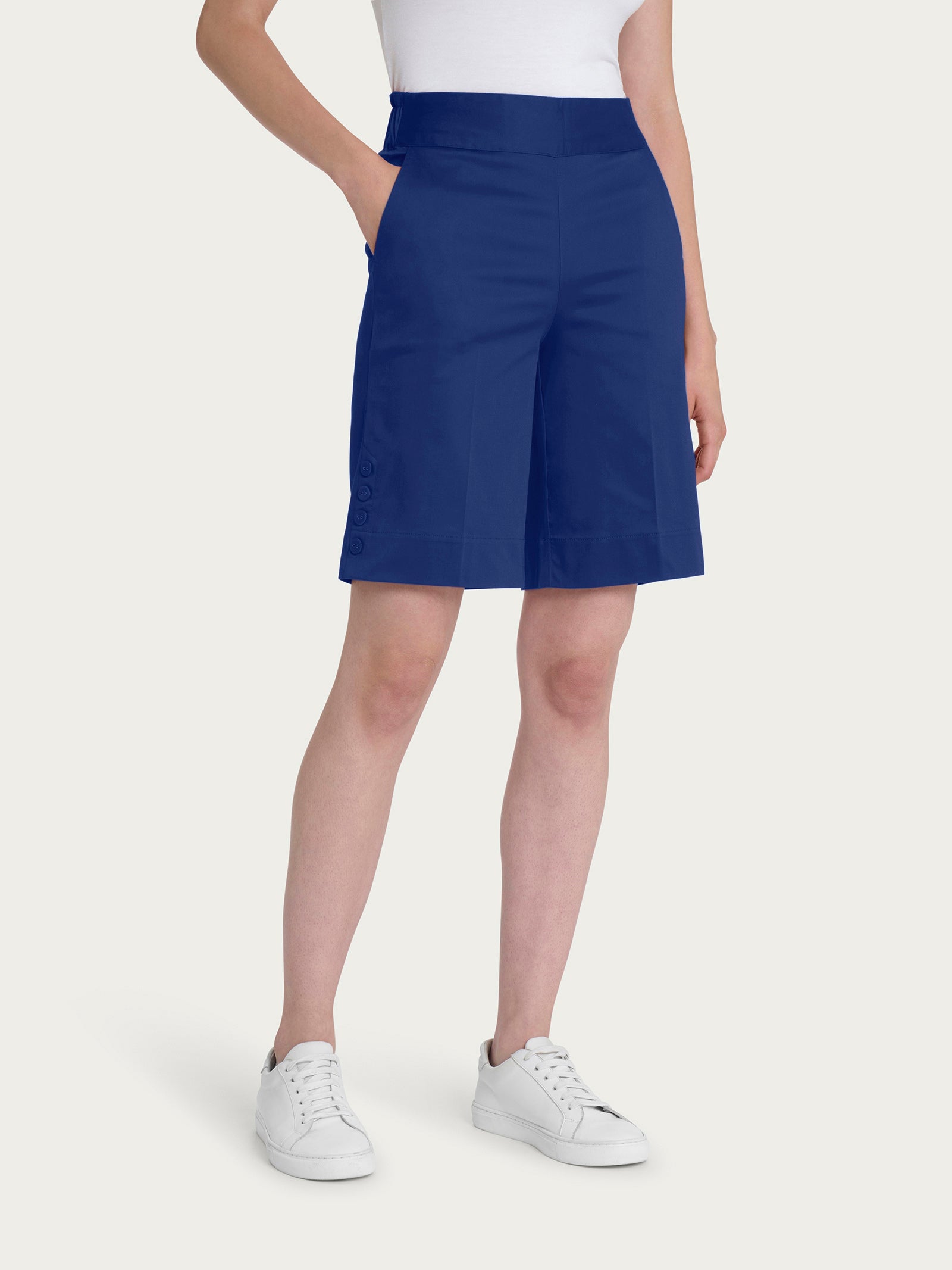 ★BADBLOOD★ Cosmo Graphic Bermuda Pants White Check w-srt25 Women with Control - Shorts - QVC.com