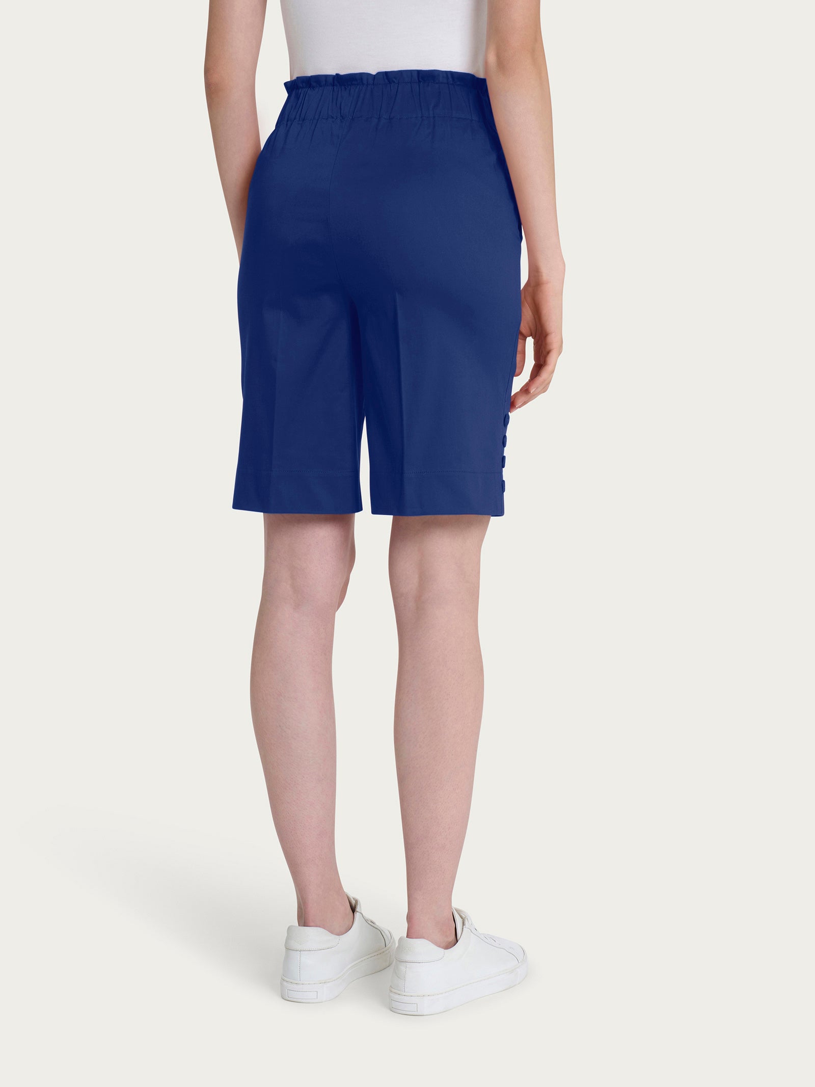 【BAON】[unisex] Langble Banding Snap Bijo Bermuda Pants HKYNLAG Beeswan Pants for Women Over 50 Ultra Stretch