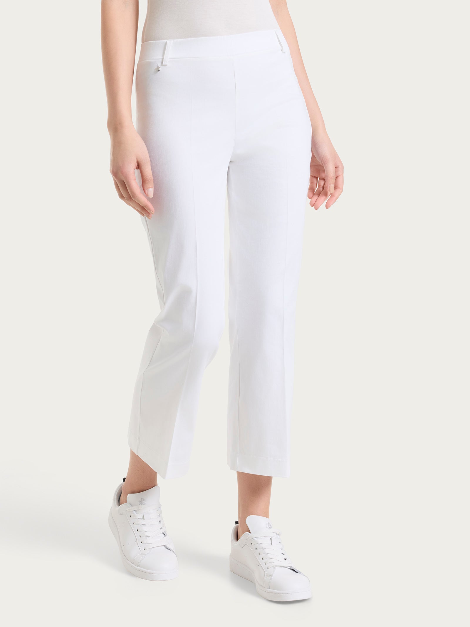 Pantalone flare alla caviglia in Satin Power Bianchi Donna - Ragno