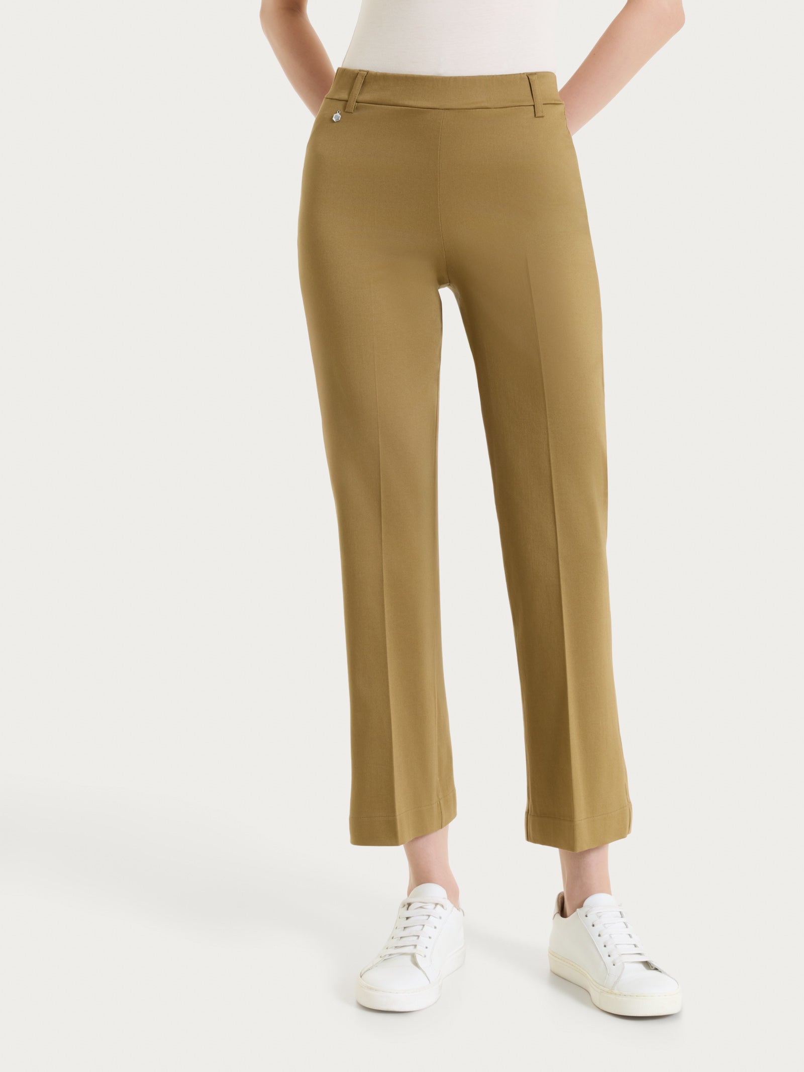 Pantalone flare alla caviglia in Satin Power Verdi Donna - Ragno