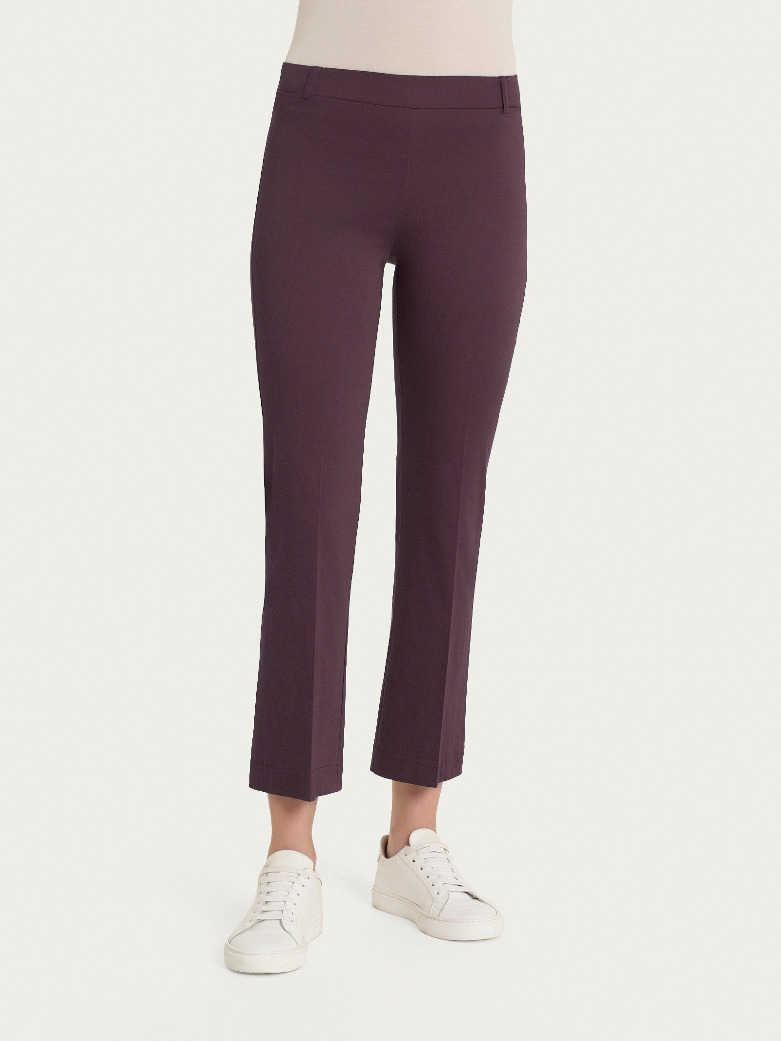 Knöchellange Schlaghose aus Purple Power Satin für Damen - Ragno