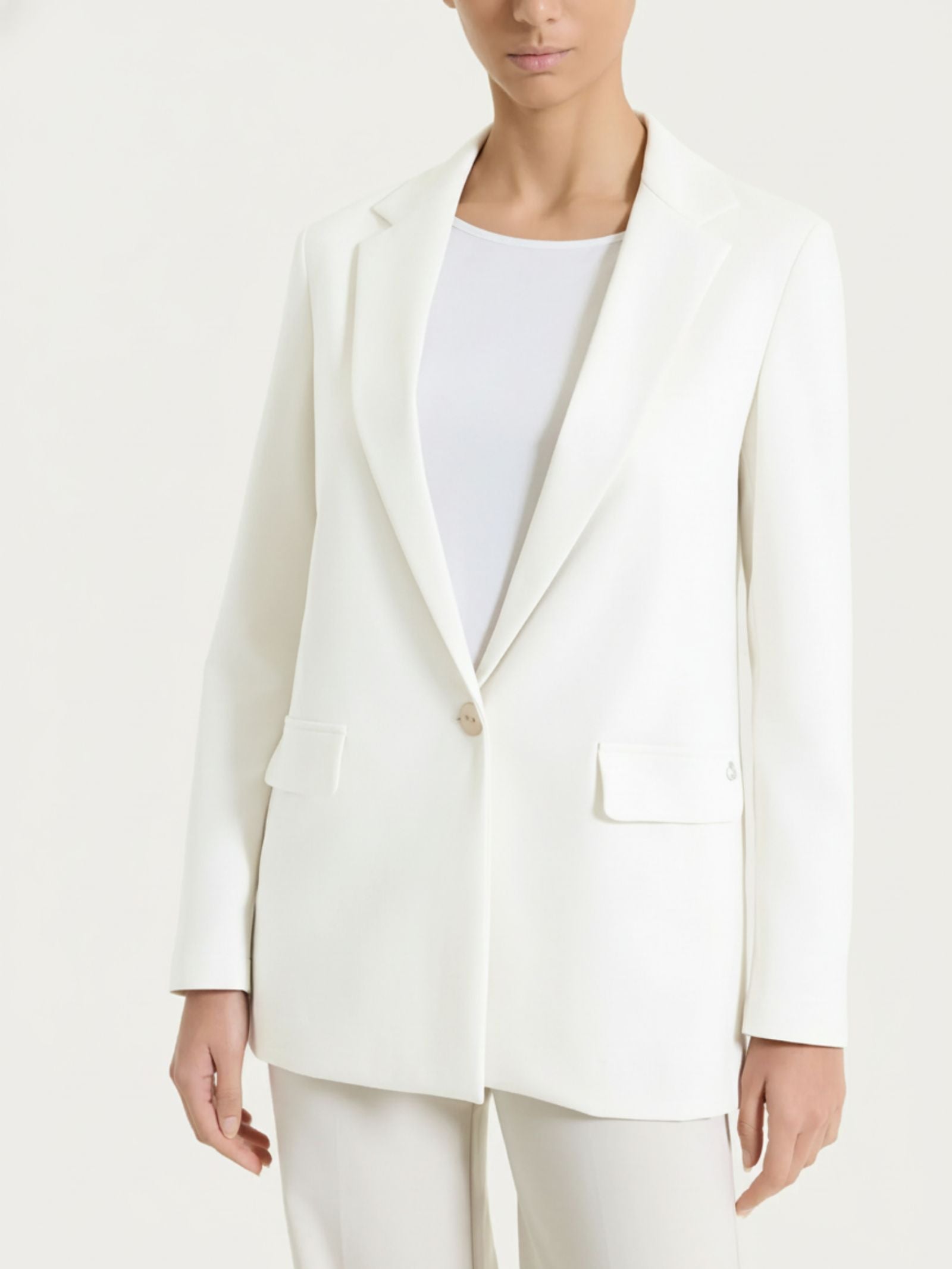 Blazer monopetto in Compact Light Bianchi Donna - Ragno