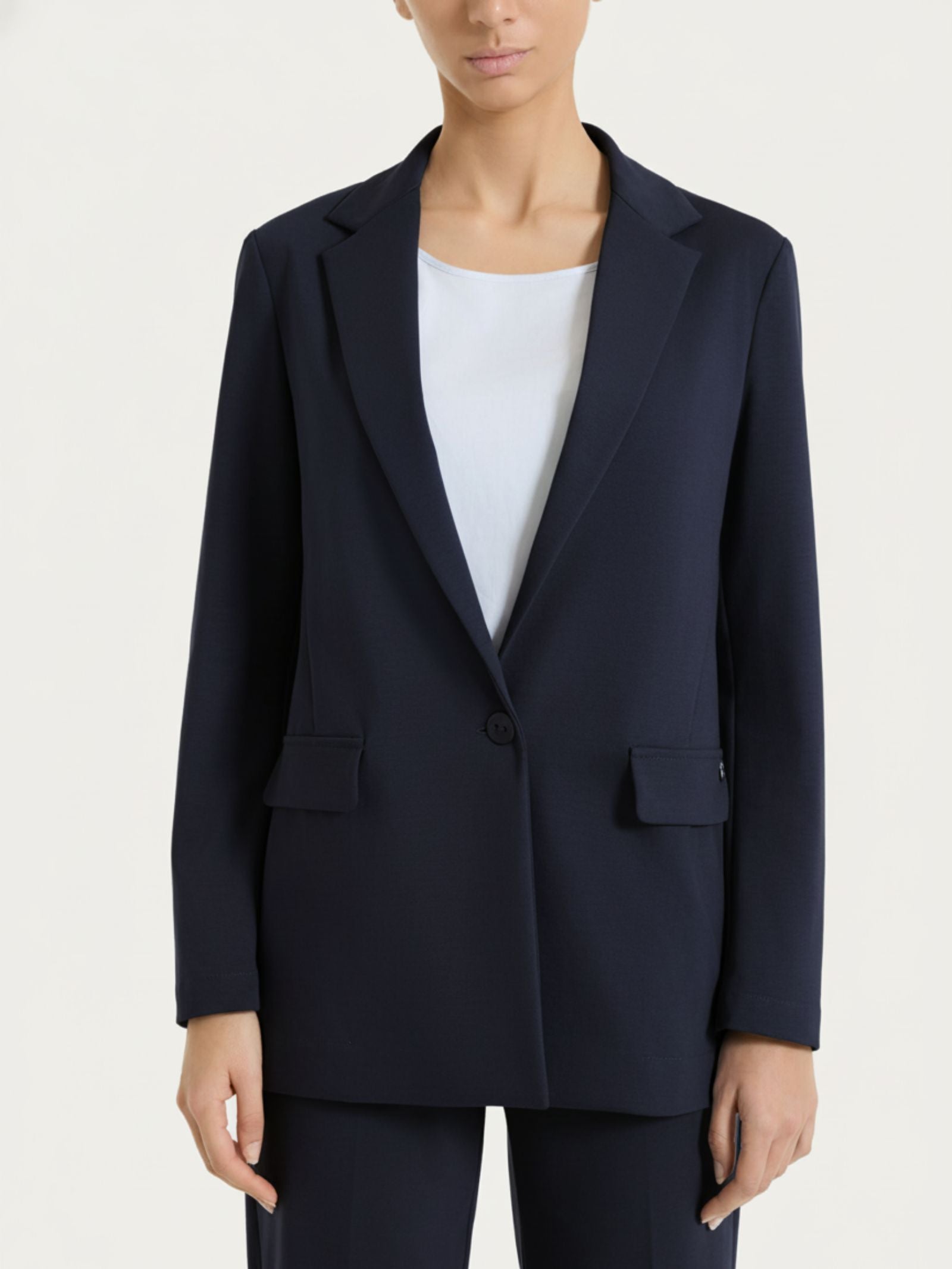 Blazer monopetto in Compact Light Blu Donna - Ragno