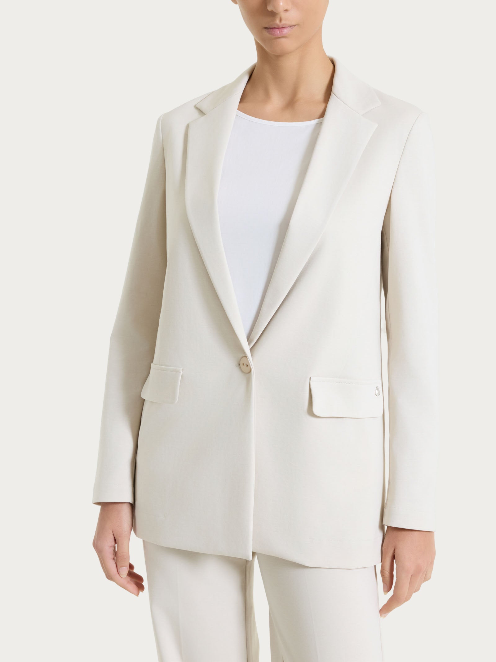 Blazer monopetto in Compact Light Bianchi Donna - Ragno
