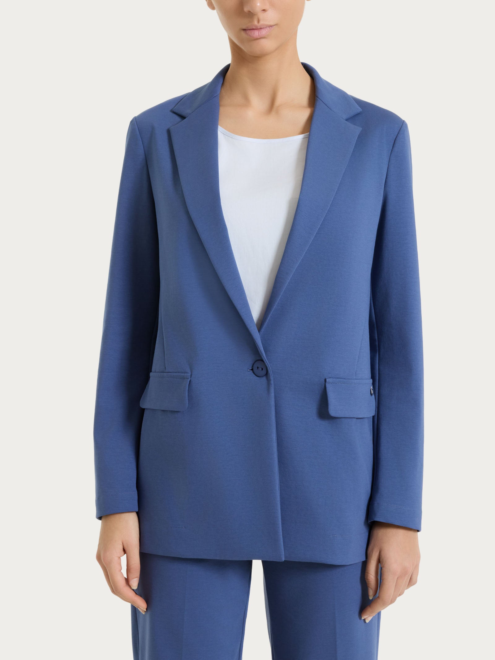 Blazer monopetto in Compact Light Blu Donna - Ragno