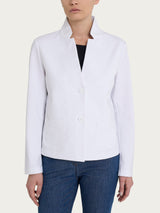 Blazer corto con revers alzato in Compact Light Bianchi Donna - Ragno