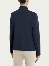 Blazer corto con revers alzato in Compact Light Blu Donna - Ragno