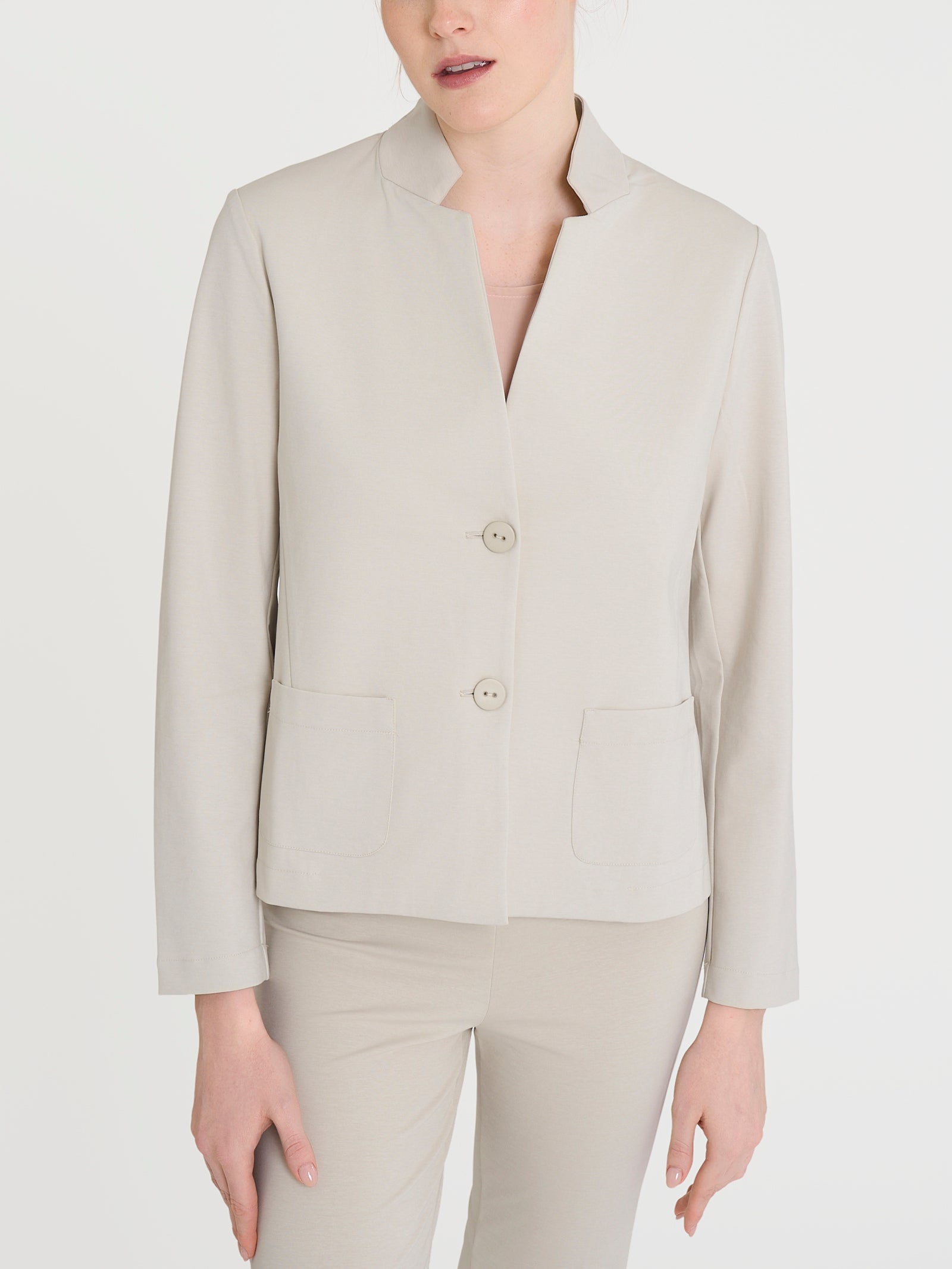 Blazer corto con revers alzato in Compact Light Bianchi Donna - Ragno