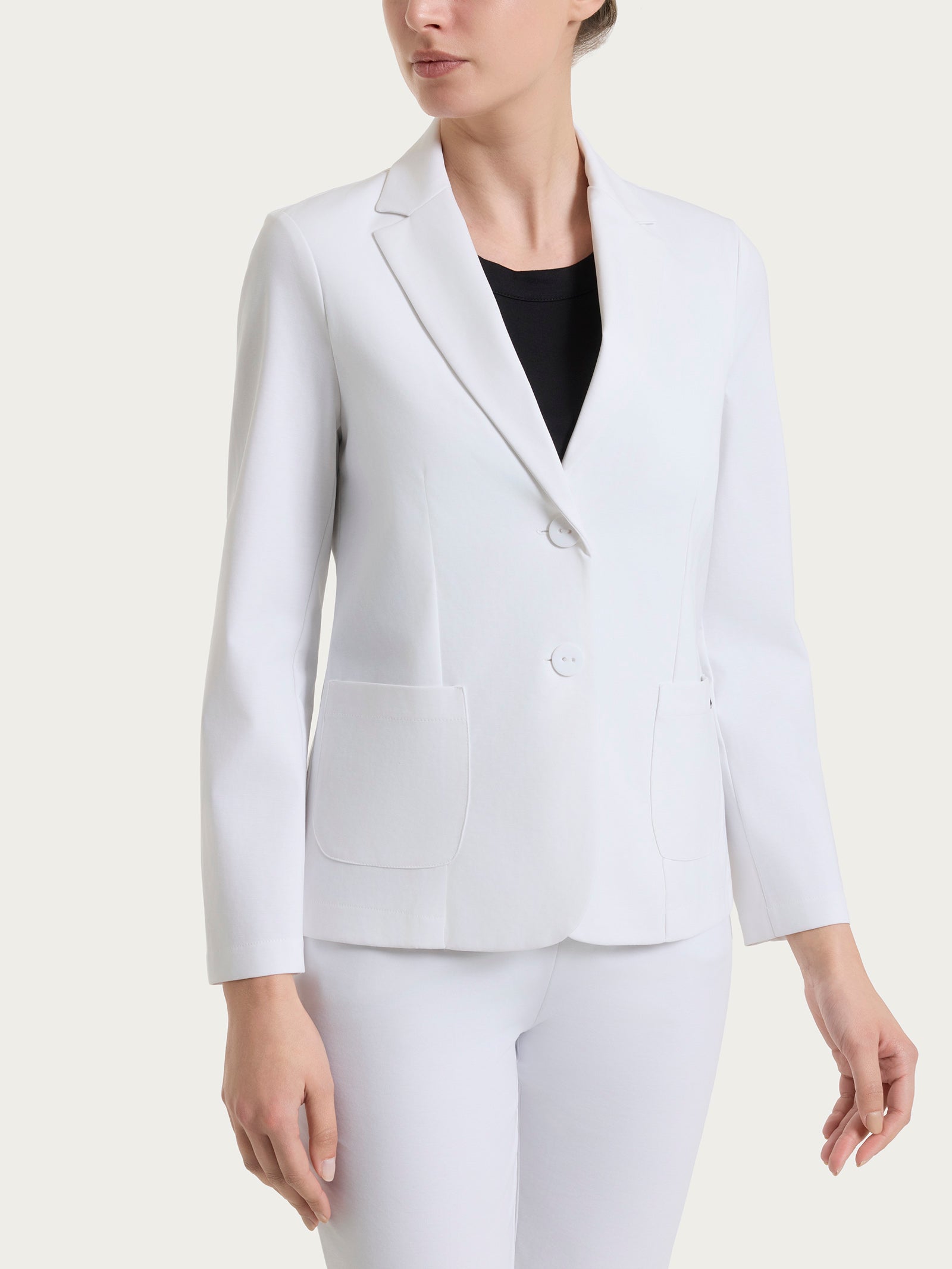 Blazer due bottoni in Compact Light Bianchi Donna - Ragno