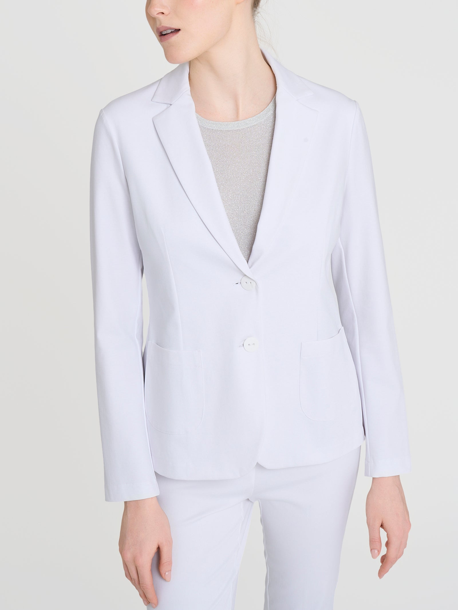 Blazer due bottoni in Compact Light Bianchi Donna - Ragno