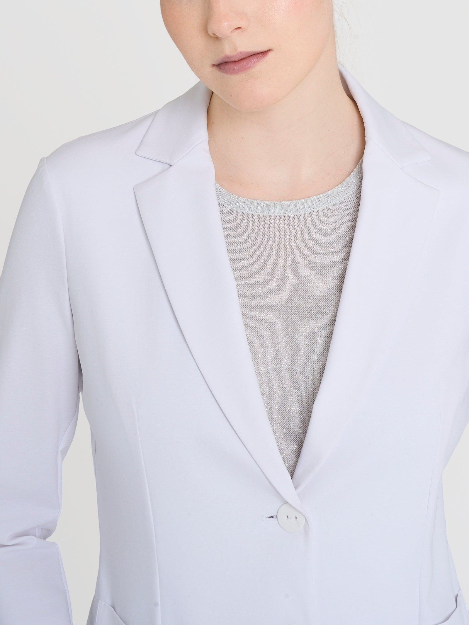 Blazer due bottoni in Compact Light Bianchi Donna - Ragno