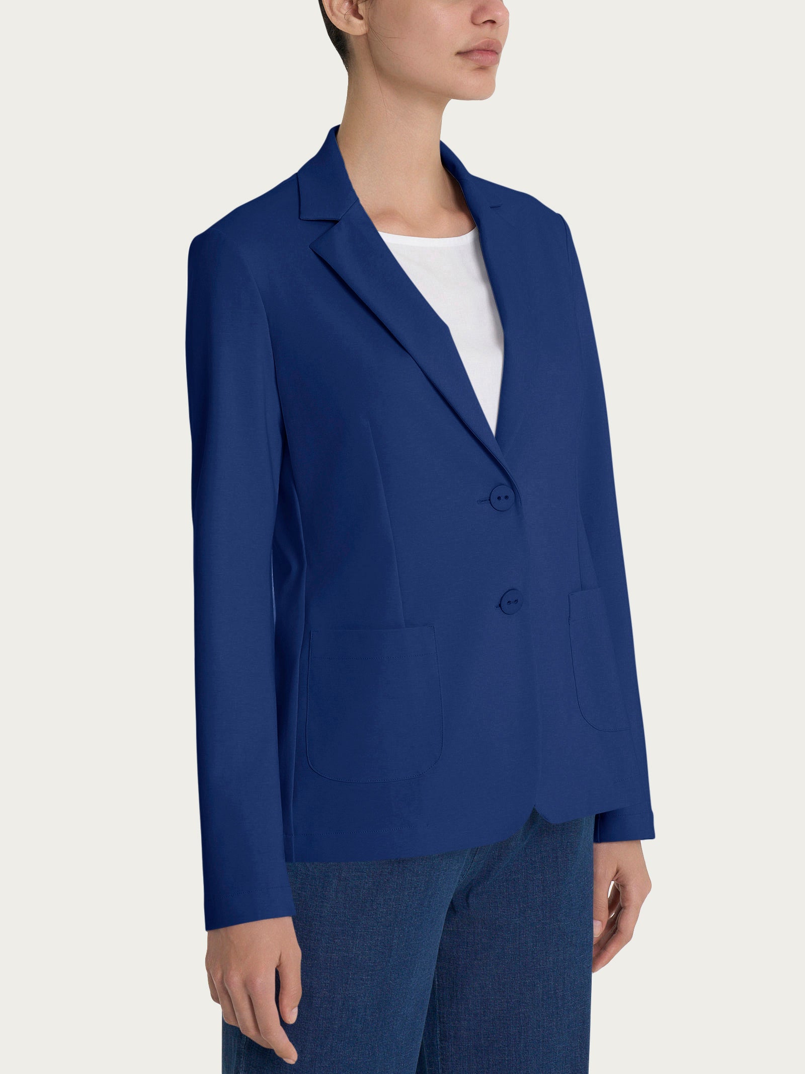 Blazer due bottoni in Compact Light Blu Donna - Ragno